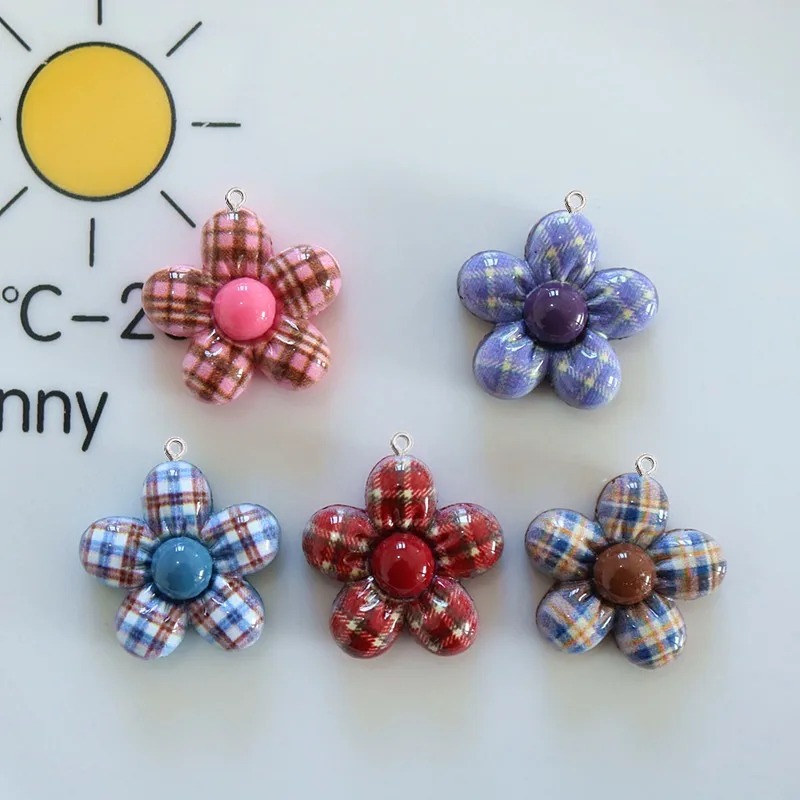 Resin Craft Material - 10Pcs Liontin Resin Bunga Manis Untuk