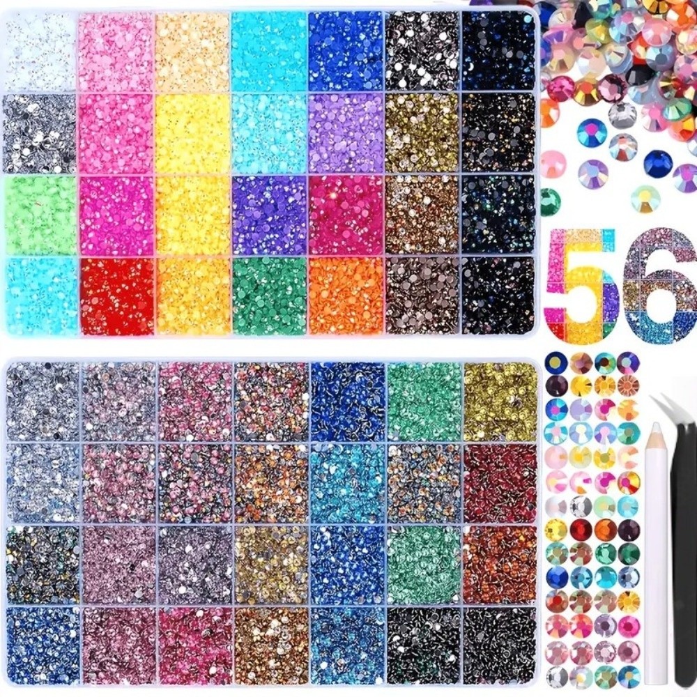 Resin Jewelry Kit - Kit Rhinestone Resin Multiwarna Ukuran Campuran