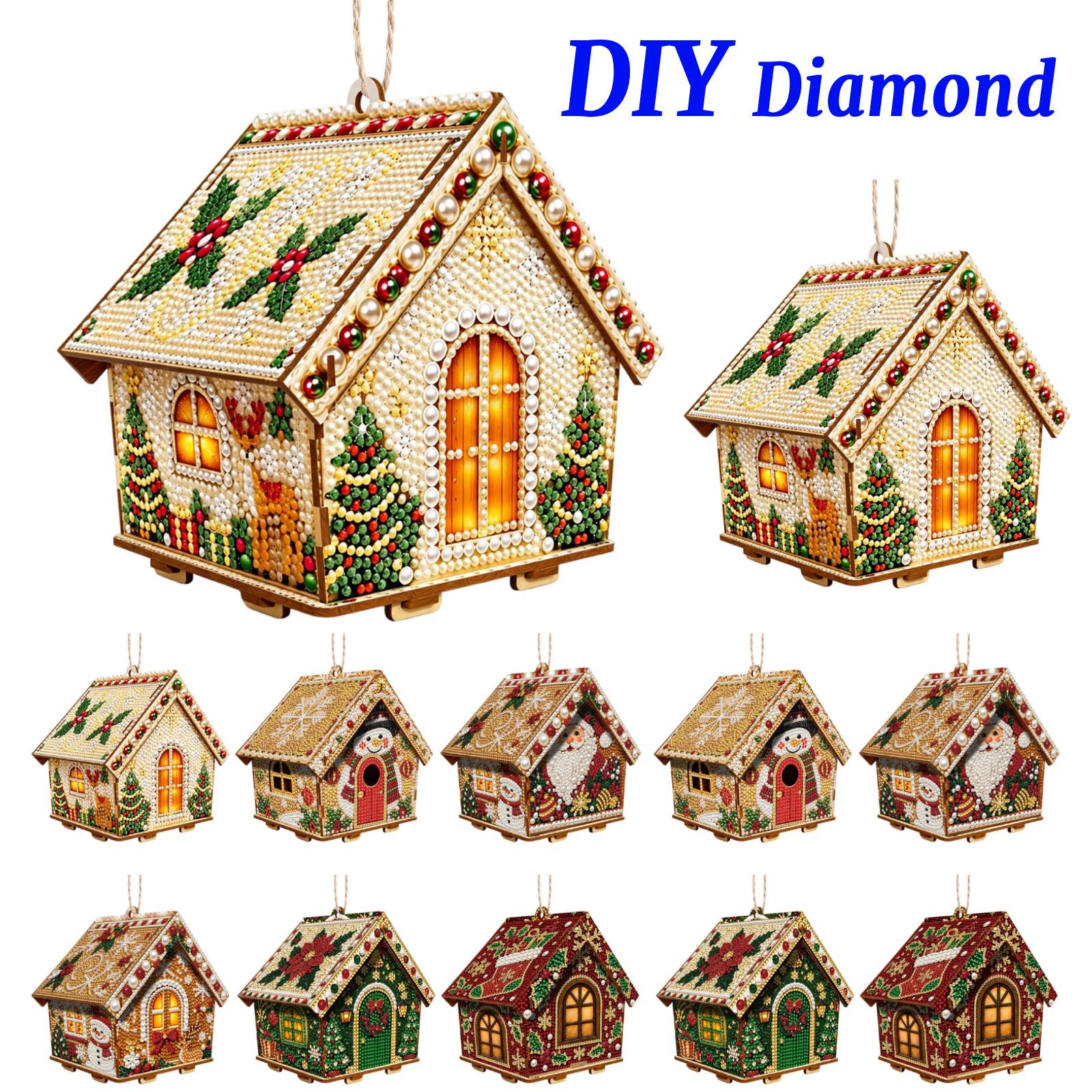 Resin Craft Kit - Kit Lukisan Berlian DIY Rumah Kayu,