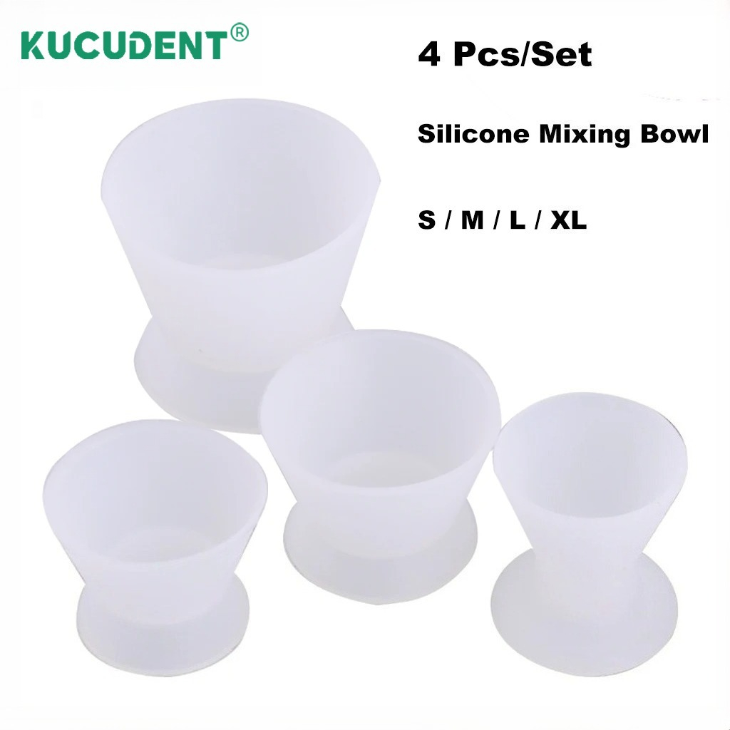 4Pcs/Set Mangkuk Silikon Gigi  - Mixing Cup Silicone ulasan dan harga