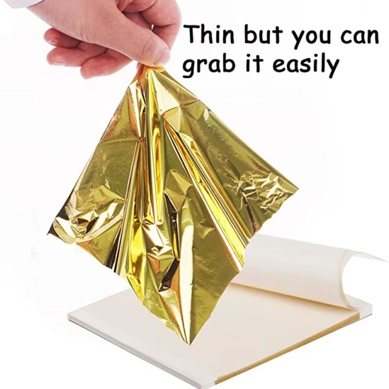 100pcs Kertas Foil Imitasi Ema - Gold Foil Flakes ulasan dan harga